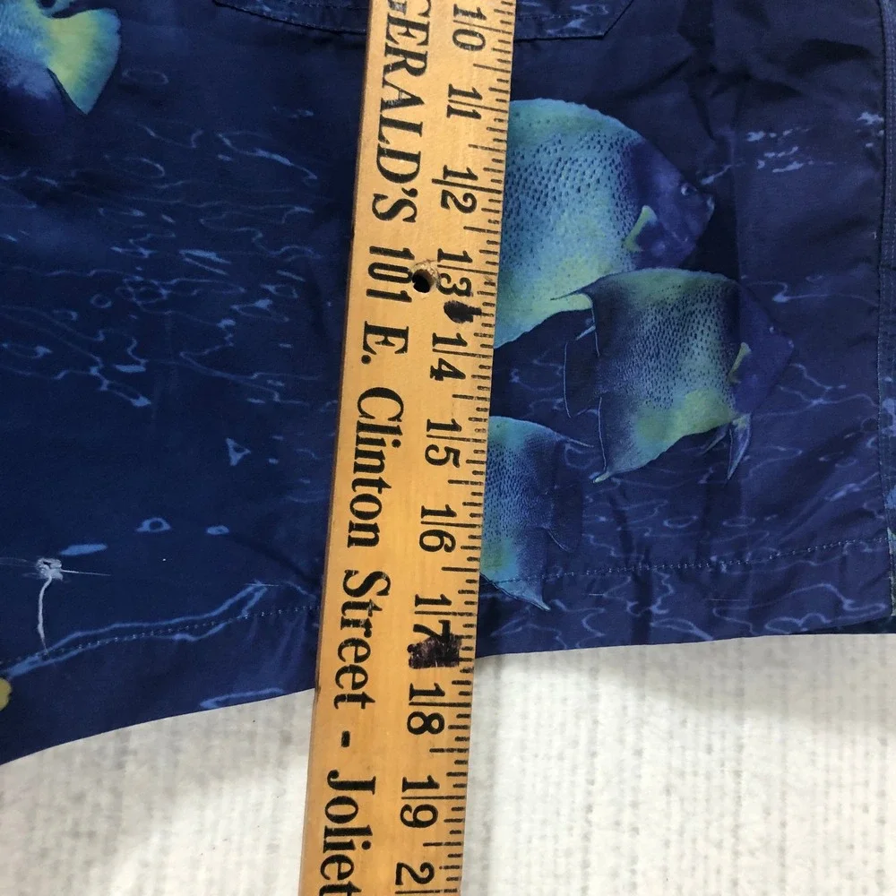 Nautica Mens Blue Tropical Fish Print Swim Trunks Mesh‎ Lined Large VDR 427 100